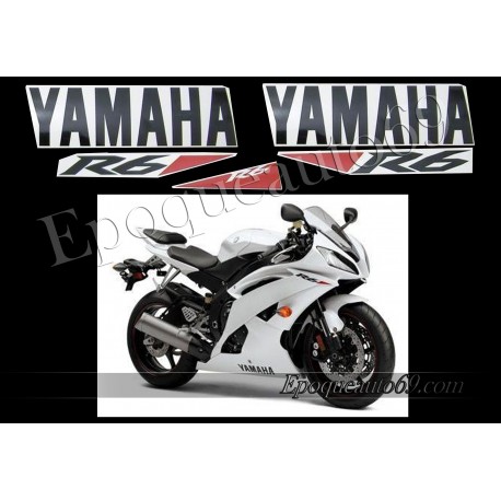 Autocollants Stickers Yamaha YZF-R6 2010 - version blanc