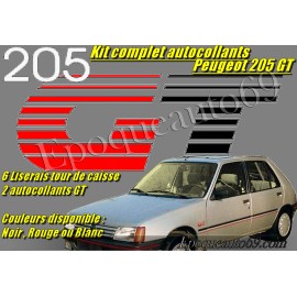 AUTOCOLLANTS COMPLET PEUGEOT 205 GT