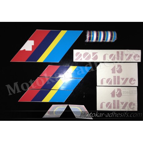 Stickers Autocollant Bandes de Calandre Peugeot 205 Rallye Talbot Sport GTI