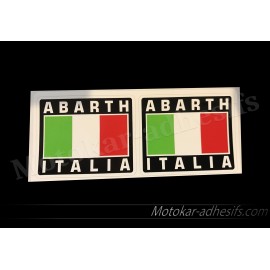 2 Autocollants Stickers drapeaux Italia ABARTH 