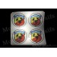 4 autocollants stickers ABARTH cache moyeu centrale jantes 