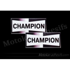 2 autocollants stickers Champion 