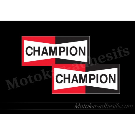 2 Autocollants sticker CHAMPION 