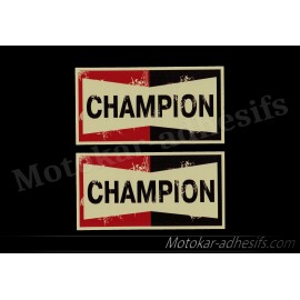 2 autocollants stickers Champion vintage