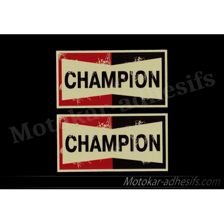 2 autocollants stickers Champion vintage