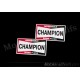 2 autocollants stickers Champion 