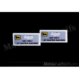 2 Autocollants Stickers Agip 4T