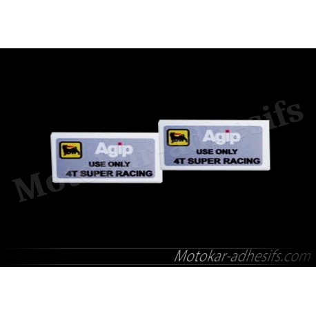 2 Autocollants Stickers Agip 4T