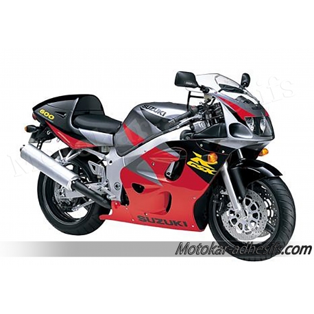 Autocollants - stickers Suzuki GSX-R 600 1997 version Rouge/ gris / noir