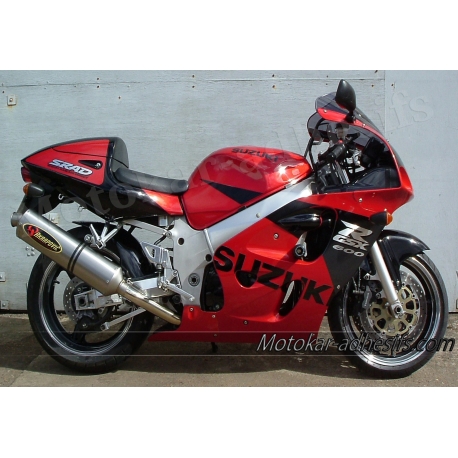 Autocollants - stickers Suzuki GSX-R 600 1998 version Rouge/Noir