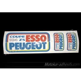 Autocollants stickers Coupe 104 zs Peugeot Esso
