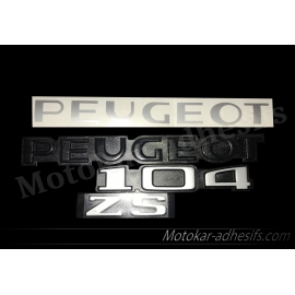 Autocollants stickers Coupe 104 zs Peugeot monogramme