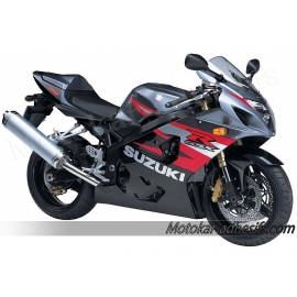 Autocollants - stickers Suzuki GSX-R 750 2004 version Noir / rouge