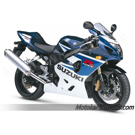 Autocollants - stickers Suzuki GSX-R 750 2005 version bleu / blanc