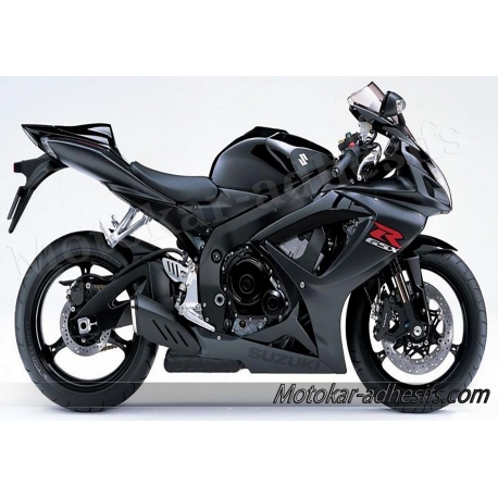 Kit autocollants stickers Suzuki GSX-R 750 2007 version noir