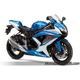 Autocollants stickers Suzuki GSX-R 750 2009 - blanc/ bleu