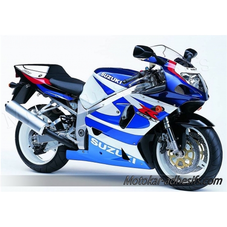 Autocollants - stickers Suzuki GSX-R 750 2000 version blanc /Bleue