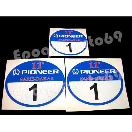 Autocollants Stickers Pioneer 11eme Dakar 1989