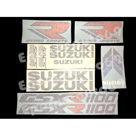 Autocollants - stickers Suzuki GSX-R 1100 année 1990 bleu blanc