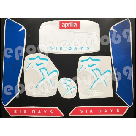 Autocollants stickers Aprilia rx 125 six days 1990