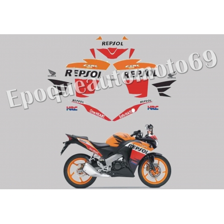 AUTOCOLLANTS STICKERS HONDA CBR 125 R ANNÉE 2012 REPSOL