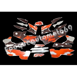 Autocollants stickers Africa twin xrv 750 rd 07A (noir-orange)