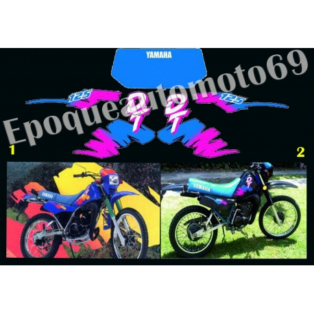 Autocollants stickers Yamaha 125 dtlc bleu 1HR année 1986