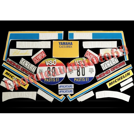 Autocollants Stickers Yamaha tenere 600 Paris Alger Dakar - EPOQUEAUTO69