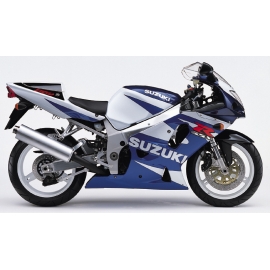 Autocollants - stickers Suzuki GSX-R 750 2001 version Blanc bleu