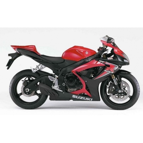 Autocollants - stickers Suzuki GSX-R 600 2006 version rouge/ noir