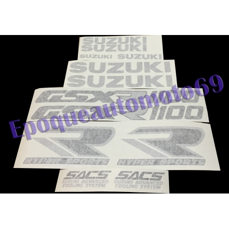 Autocollants - stickers Suzuki GSX-R 1100 1990 noir/gris