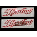 Autocollants - Stickers réservoir Honda Shadow rouge chromé ( vide )