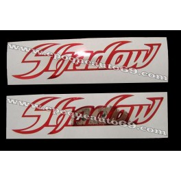 Autocollants - Stickers réservoir Honda Shadow rouge chromé ( vide )