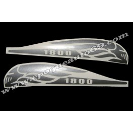 Autocollants - Stickers réservoir Honda VTX 1800 Gris