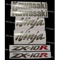 Autocollants - Stickers KAWASAKI ZX-10R année 2005 version argent