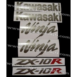 Autocollants - Stickers KAWASAKI ZX-10R année 2005 version argent